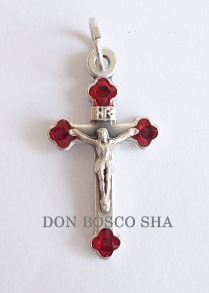 画像2: ミニ十字架　H　銀+赤　※在庫僅少　NB (2)