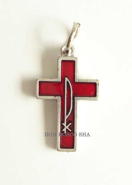 画像2: ミニ十字架　赤　裏面蛍光　 (2)