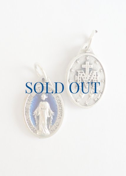 画像2: 不思議のメダイ　銀+青 17mm　 (2)