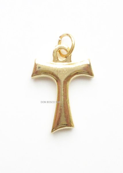 画像1: ミニ十字架　タウの十字架　金色 (1)