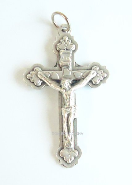 画像1: ミニ十字架　装飾　銀色 E40 (1)