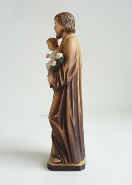 画像6: 木彫り　聖ヨセフと幼子イエス像　カラー 約12cm (6)