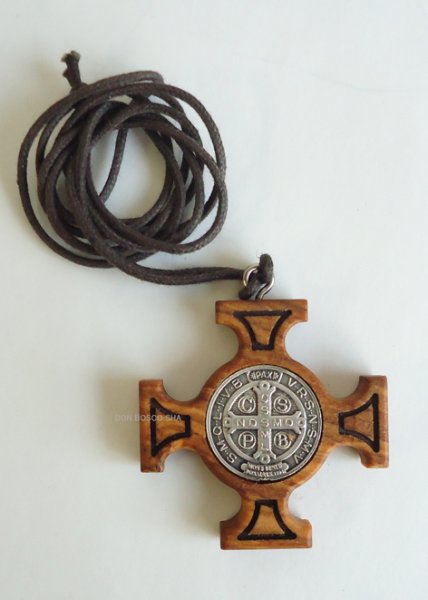 画像3: ペンダント オリーブ製 聖ベネディクトの十字架 (3)