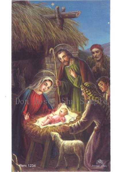 画像1: イタリア製　クリスマスご絵　聖家族　RENI 1234(※5枚セット) (1)