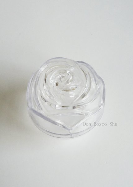 画像1: 小物入れ　バラの花型　クリア　直径6cm (1)