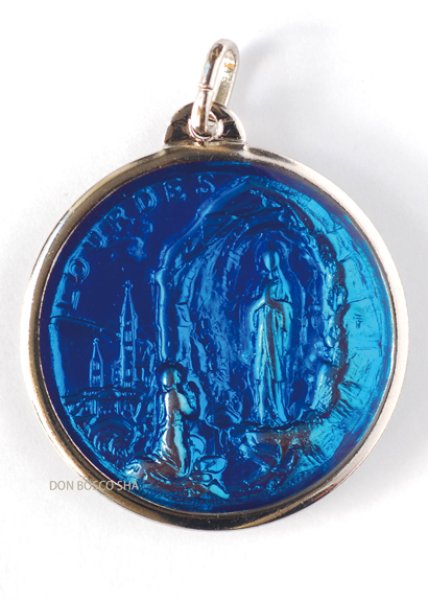 画像2: 両面メダイ 薔薇の花とベルナデッタとルルドのマリア ※在庫僅少 (2)