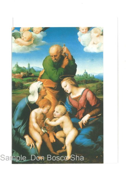 画像2: 二つ折りカード 聖家族(ラファエロ画)封筒付 (2)