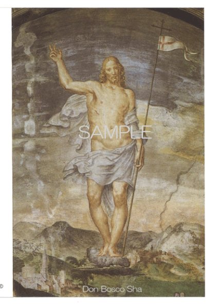 画像1: 二つ折りイースターカード　キリストの復活（G.P.Luini画）封筒付 (1)