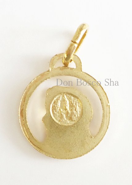 画像2: メダイ　横向きマリア　透かし丸型　金 14mm (2)