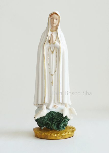 画像1: 樹脂製　ファティマのマリア像　約16cm カラー　 (1)