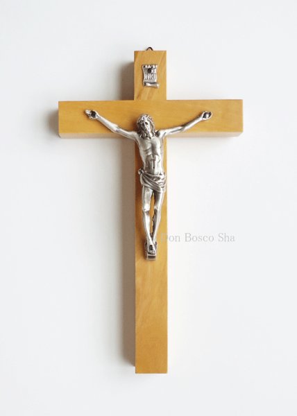画像1: 壁掛け十字架　オリーブ　約17cm (1)