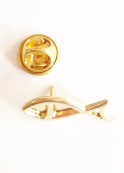 画像4: ピンバッジ 魚 金色 透かし (4)