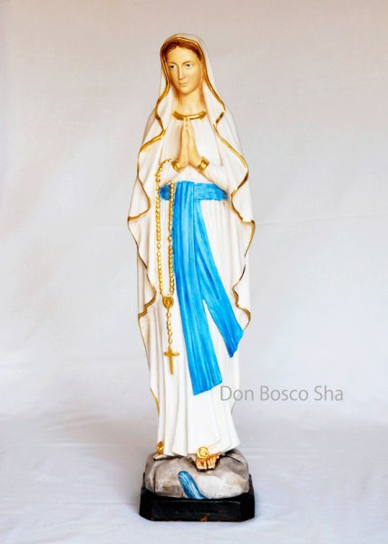 画像1: 大型聖像　ルルドの聖母像　60cm カラー　※在庫1【返品不可商品】 (1)