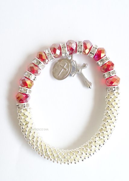 画像2: ★20％OFF★ロザリオブレスレット　レッド (2)