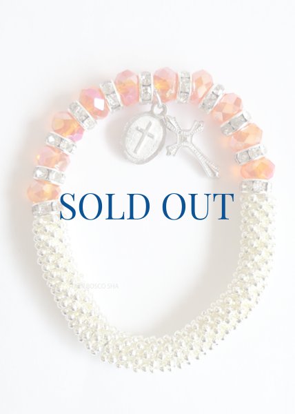 画像2: ★20％OFF★ロザリオブレスレット　オレンジ (2)