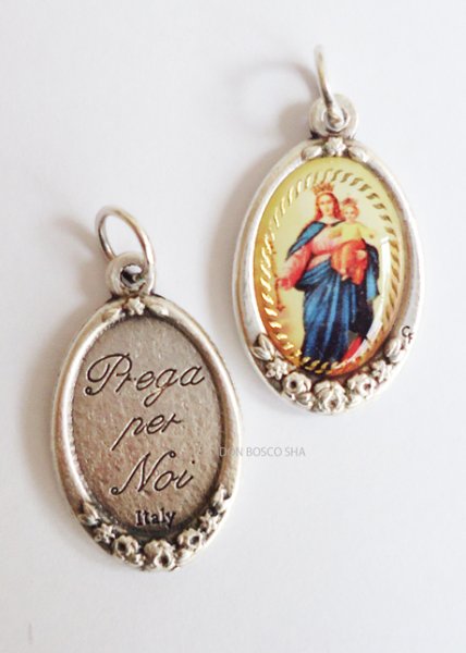 画像2: メダイ　扶助者聖母　銀縁　カラー (2)