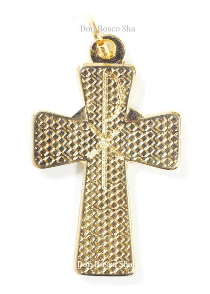 画像2: ミニ十字架　イエスのみ心の御傷の十字架（聖体IHS）大　H37mm (2)