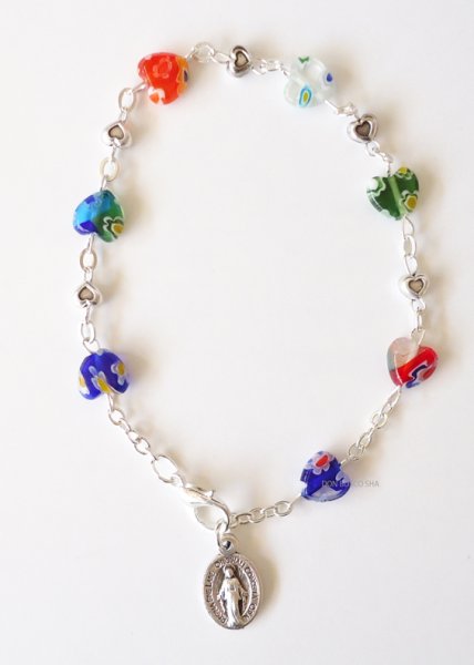 画像2: ロザリオブレスレット　ムラノガラス　ハート　NB　※在庫僅少 (2)