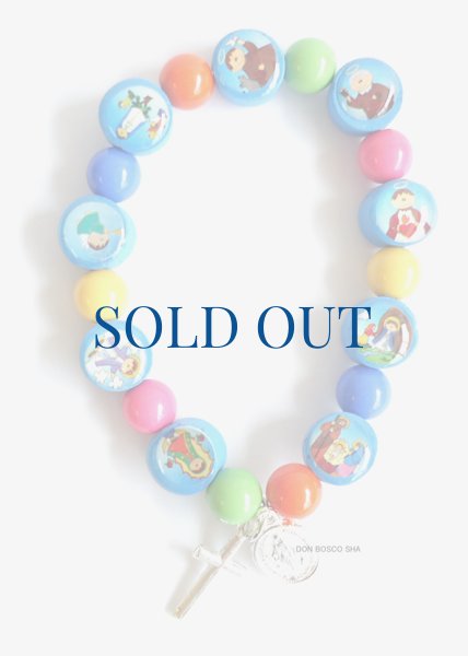 画像2: ★30％OFF★子ども用 ブレスレット 木製カラフル珠 聖人 (2)