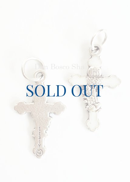 画像2: ミニ十字架 カリスとホスチア 麦ぶどう　銀色 (2)