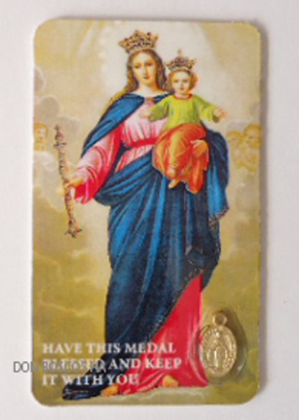 画像1: 不思議のメダイ付きパウチカード　扶助者聖母 (1)