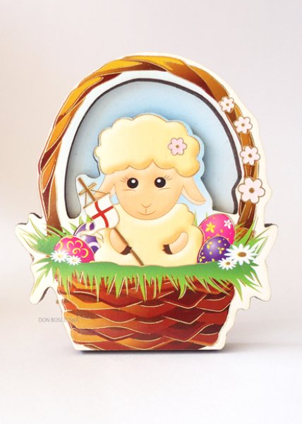 画像3: ★20％OFF★マグネット　イースター　かごいりひつじ　（卓上置物にもなります） (3)