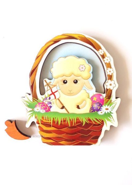 画像2: ★20％OFF★マグネット　イースター　かごいりひつじ　（卓上置物にもなります） (2)