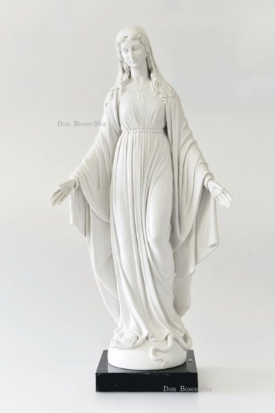 画像1: プラストマーブル製　無原罪の聖母像　60cm 白 (1)