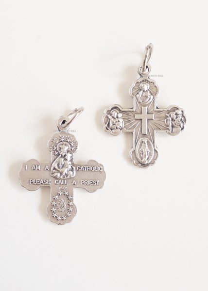 画像1: ミニ十字架　(裏面：私はカトリック信者です)　H21mm　NB (1)