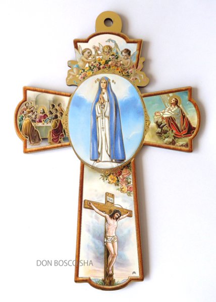 画像1: 板絵十字架　ブルーのマントのマリア (1)