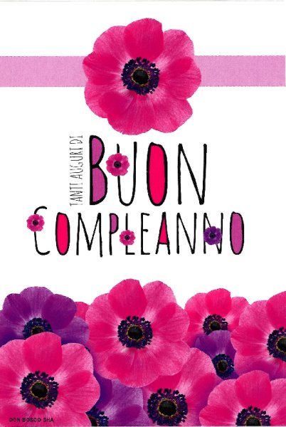 画像1: イタリア製二つ折りカード　誕生日　花 (1)