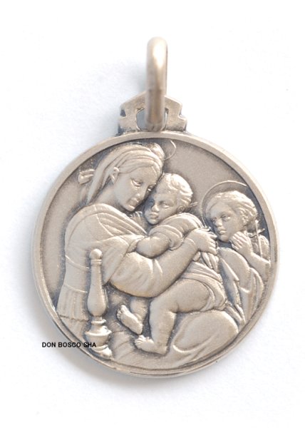 画像1: メダイ シルバー925　椅子の聖母子　18mm【返品不可商品】※店頭在庫1点のみ (1)