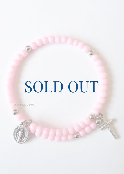 画像2: ブレスレット　ロザリオ一環巻タイプ　ピンク　NB (2)