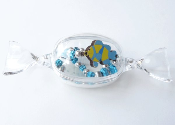 画像2: 子供用お魚ブレスレットブルー (キャンディケース入) (2)