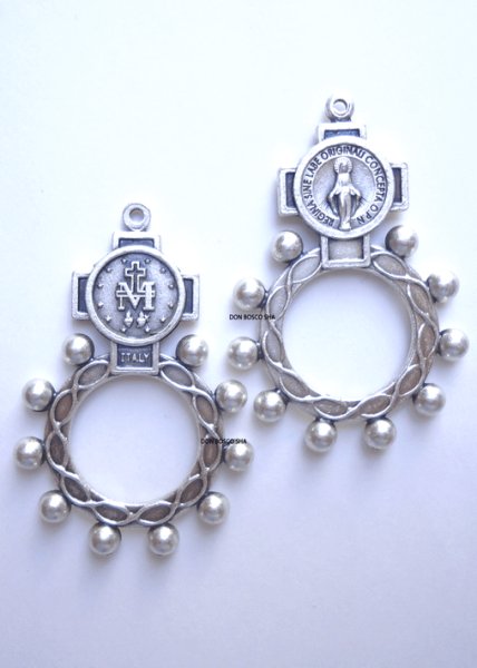画像2: ミニロザリオ　銀色　無原罪の聖母　NB (2)