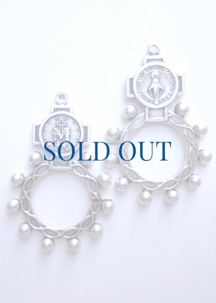 画像2: ミニロザリオ 銀色 無原罪の聖母 NB (2)