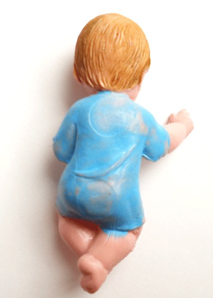 画像2: ★20%OFF★　樹脂製 幼子　青い服　45mm (2)