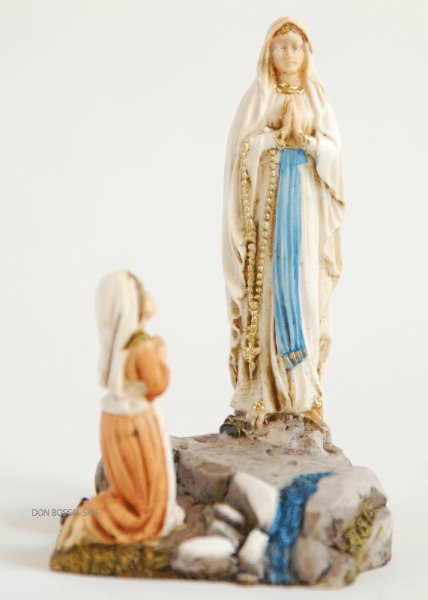 画像2: ベルナデッタとルルドのマリア像 約9cm カラー (2)