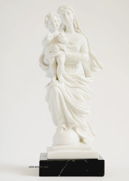 画像1: 聖母子像（大理石台座）約22cm 白 (1)
