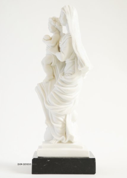 画像4: 聖母子像（大理石台座）約22cm 白 (4)