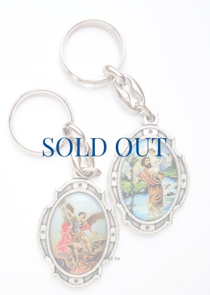 画像1: キーホルダー 両面　聖ミカエルと聖クリストファー (1)