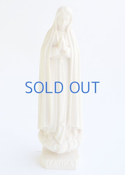 画像1: 木彫り　ファティマのマリア像　白木 約7.5cm (1)