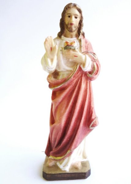 画像1: 木彫り　み心のイエス像　カラー 6.5cm (1)