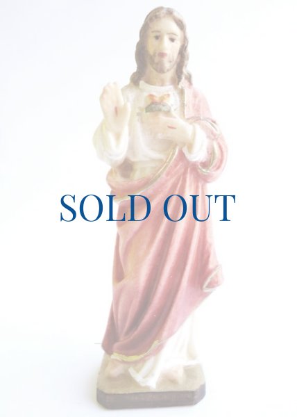 画像1: 木彫り　み心のイエス像　カラー 6.5cm ※在庫僅少 (1)