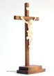 画像2: 木彫り 卓上十字架　イエス・白木 　H18cm (2)