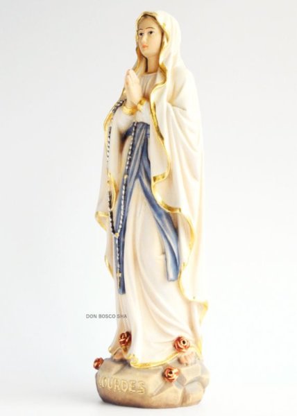 画像3: 木彫り ルルドのマリア像 カラー 30cm ※店頭在庫1点のみ (3)