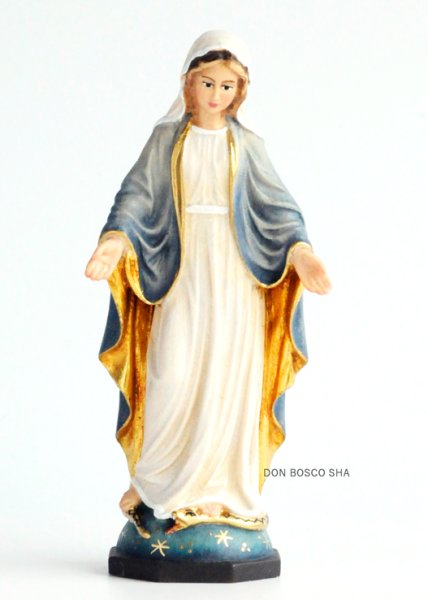 画像1: 木彫り　無原罪の聖母　11.5cm　色付　 (1)