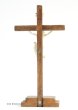 画像3: 木彫り 卓上十字架　イエス・白木 　H18cm (3)