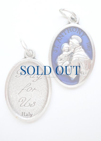 画像1: メダイ　パドアの聖アントニオ　銀+青 22mm (1)