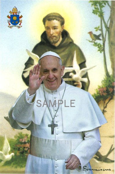 画像1: ポストカード　教皇フランシスコとアシジの聖フランシスコ　 (1)